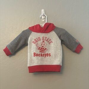 Homage Ohio State Buckeyes Brutus Buckeye mascot gray red hoodie 3-6 months